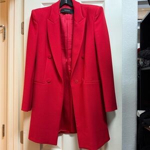 Zara Women's Red Double-Breasted Blazer